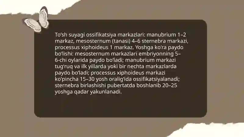 Qovurgʻalar toʻsh suyagi va koʻkrak qafasi ularning yoshga doing xususiyatlari 4
