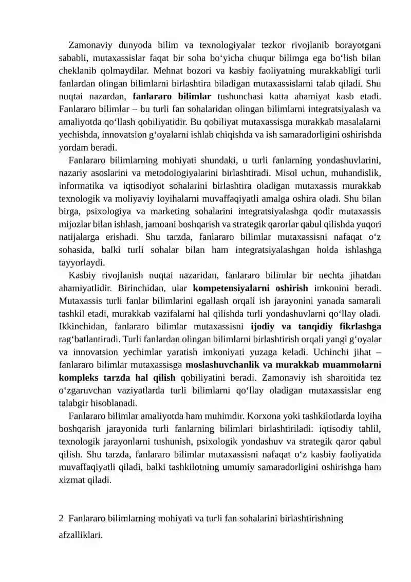 Fanlararo bilimlar 4