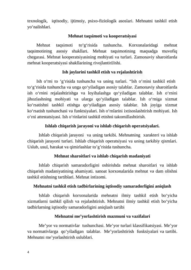 MEHNATNI TASHKIL ETISH VA ME’YORLASHTIRISH 4