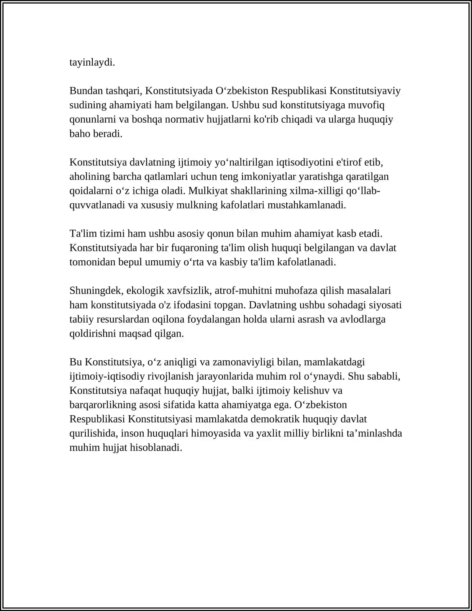 OʻZBEKISTON RESPUBLIKASI KONSTITUTSIYAVIY HUQUQ NORMALARI TUSHUNCHASI MANBALARI TIZIMI 4