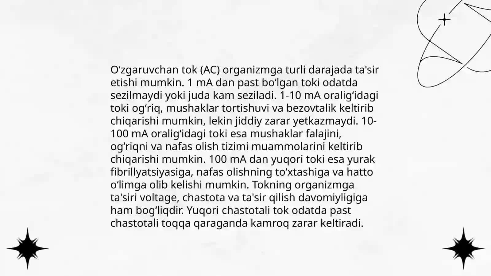 Oʻzgaruvchan tok va uning organizmga ta'siri 4