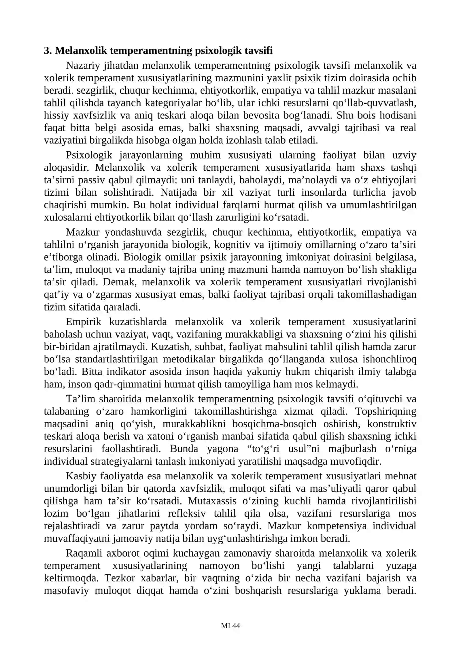 Melanxolik va xolerik toifasiga mansub insonlar va ularga xarakteristika 4
