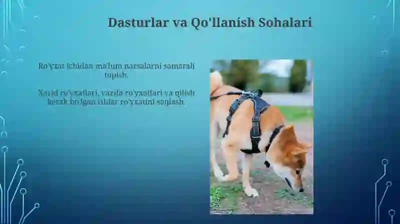 Ro'yxatlarni o'chirish va qidirish 4