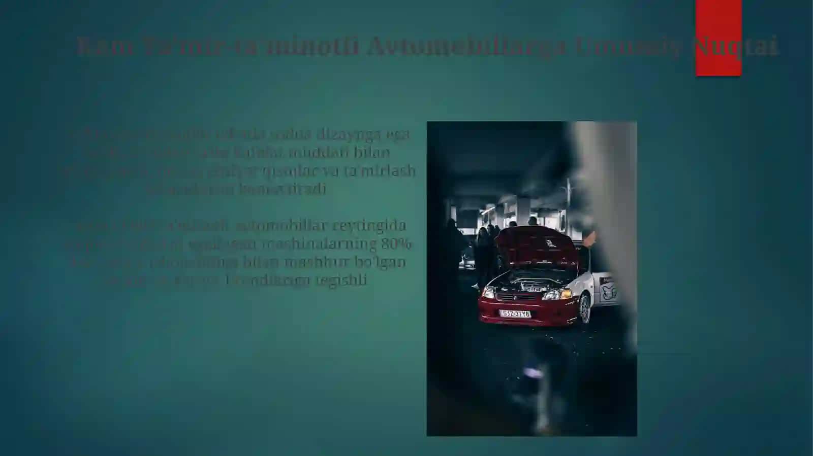 Ta'mirga Kam Sarf-xarajat Qiladigan Mashinalar 4