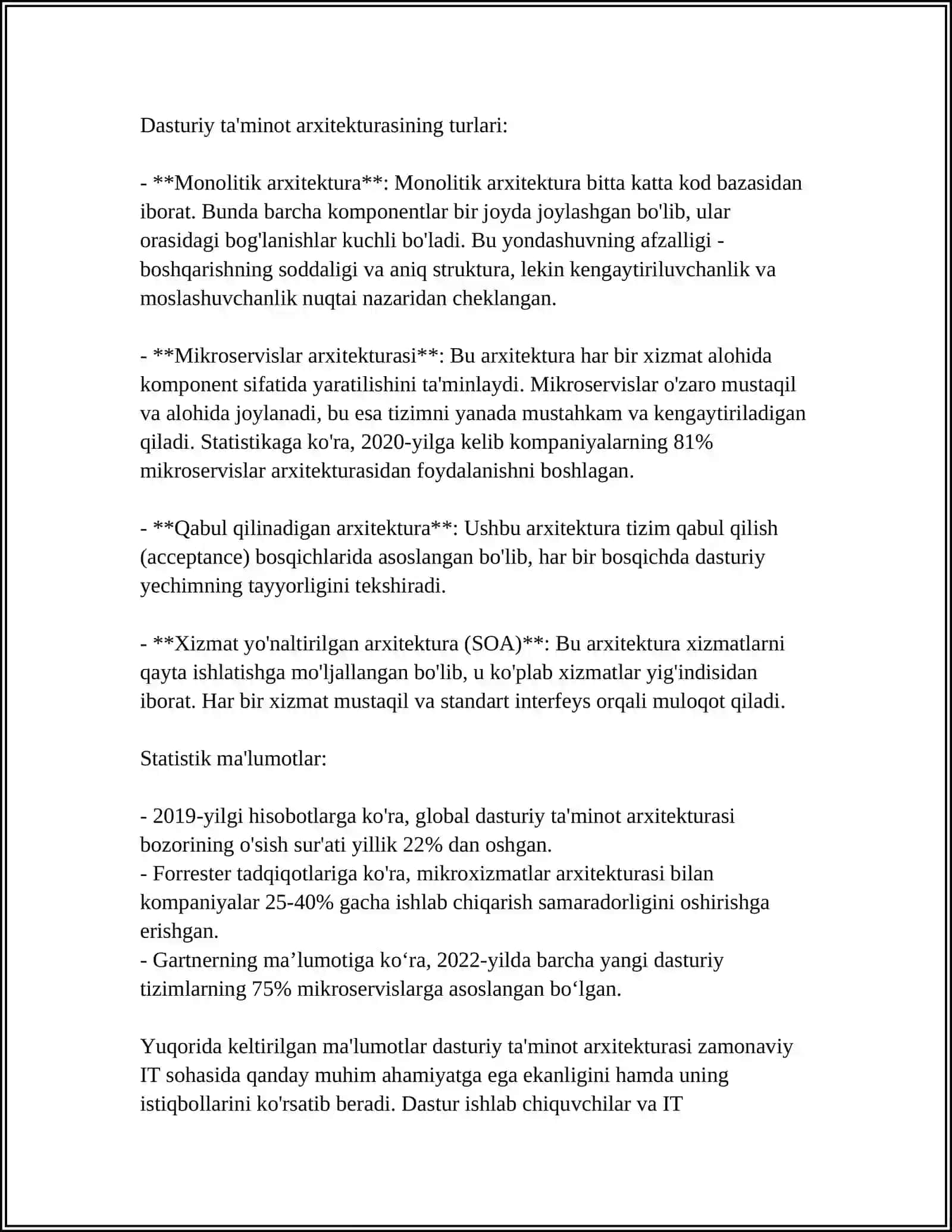 Dasturiy ta'minot arxitekturasi 4