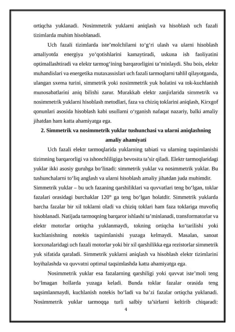 Uchburchak sxemasida ulangan simmetrik va nosimmetrik iste'molchilarni hisoblash 4