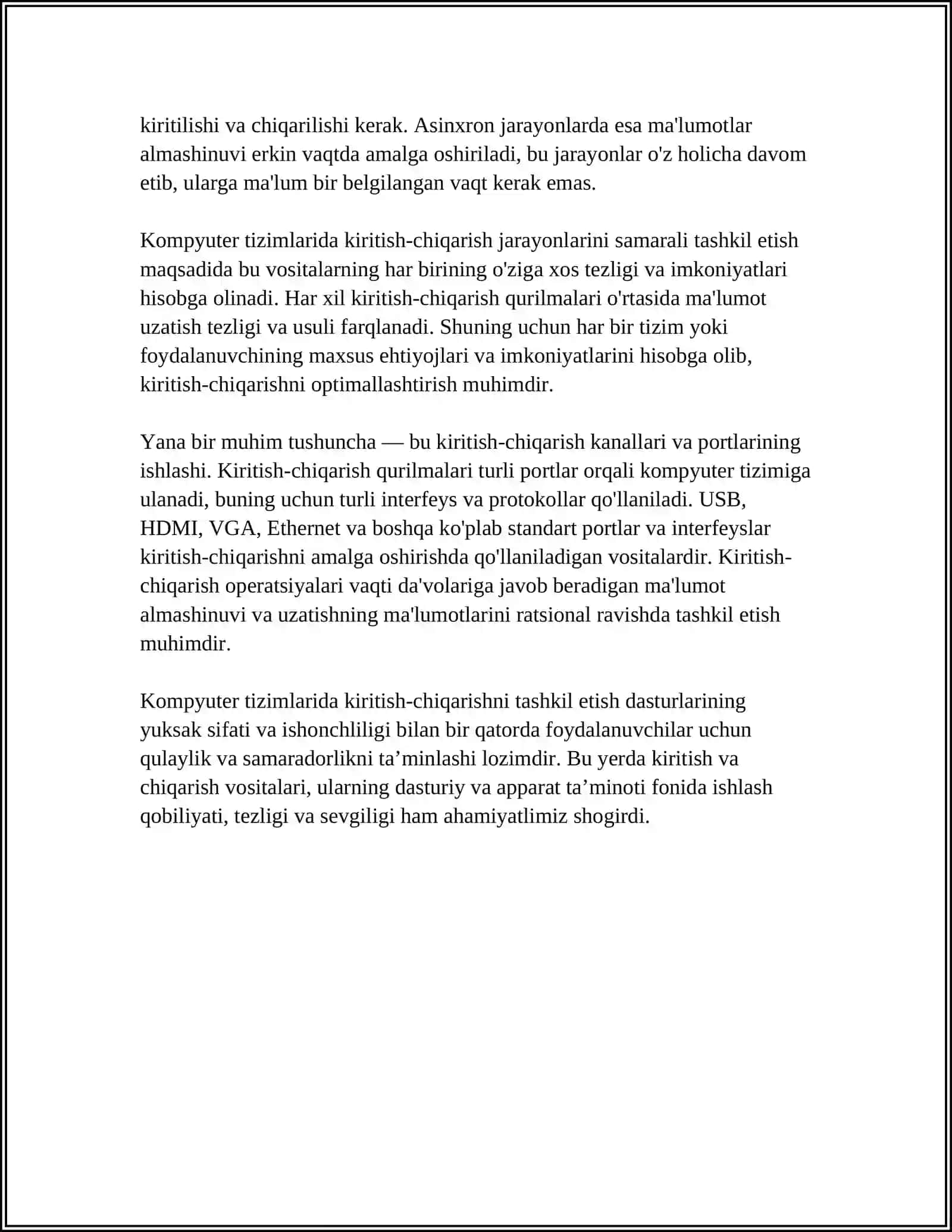 5. KOMPYUTERDA MA'LUMOTLARNI KIRITISH-CHIQARISHNI TASHKIL ETISH 4