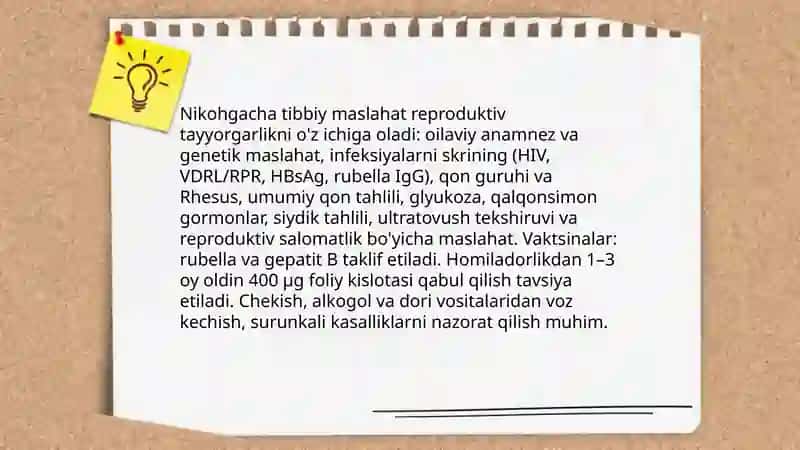 Sogʼlom oila. Oilani rejalashtirish usullari. Reproduktiv salomatlik 4