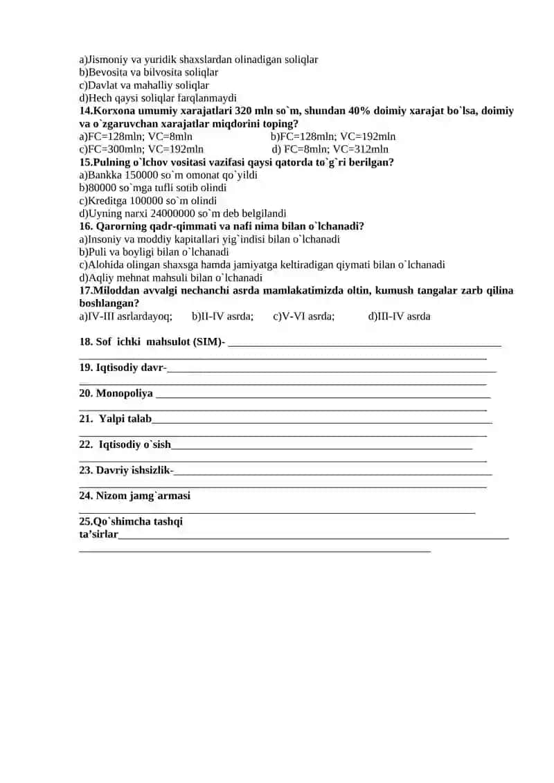 Iqtisodiy bilim asoslari 4