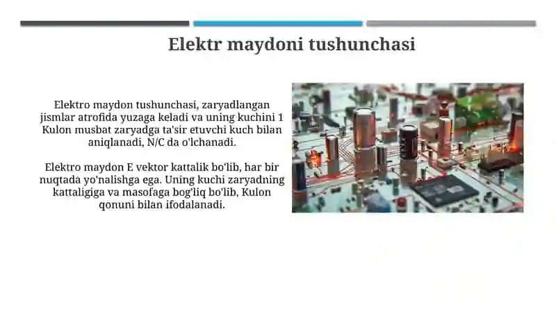 Dielektriklarda elektr maydon. O'tkazgichlar, dielektriklar va yarim o'tkazgichlar 4
