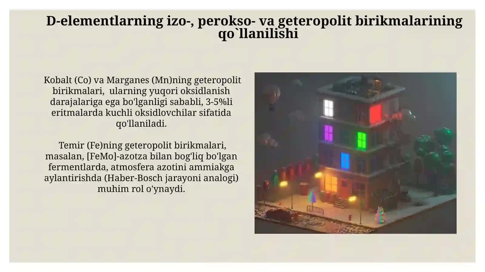 d-elementlarning izopoli, pereokso va geteropoli birikmalari va ularning xossalari 4