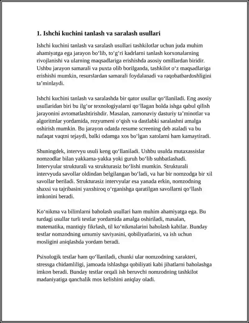 ISHCHI KUCHINI RAG’BATLANTIRISH,TANLASH, O’QITISH VA RIVOJLANTIRISH 4