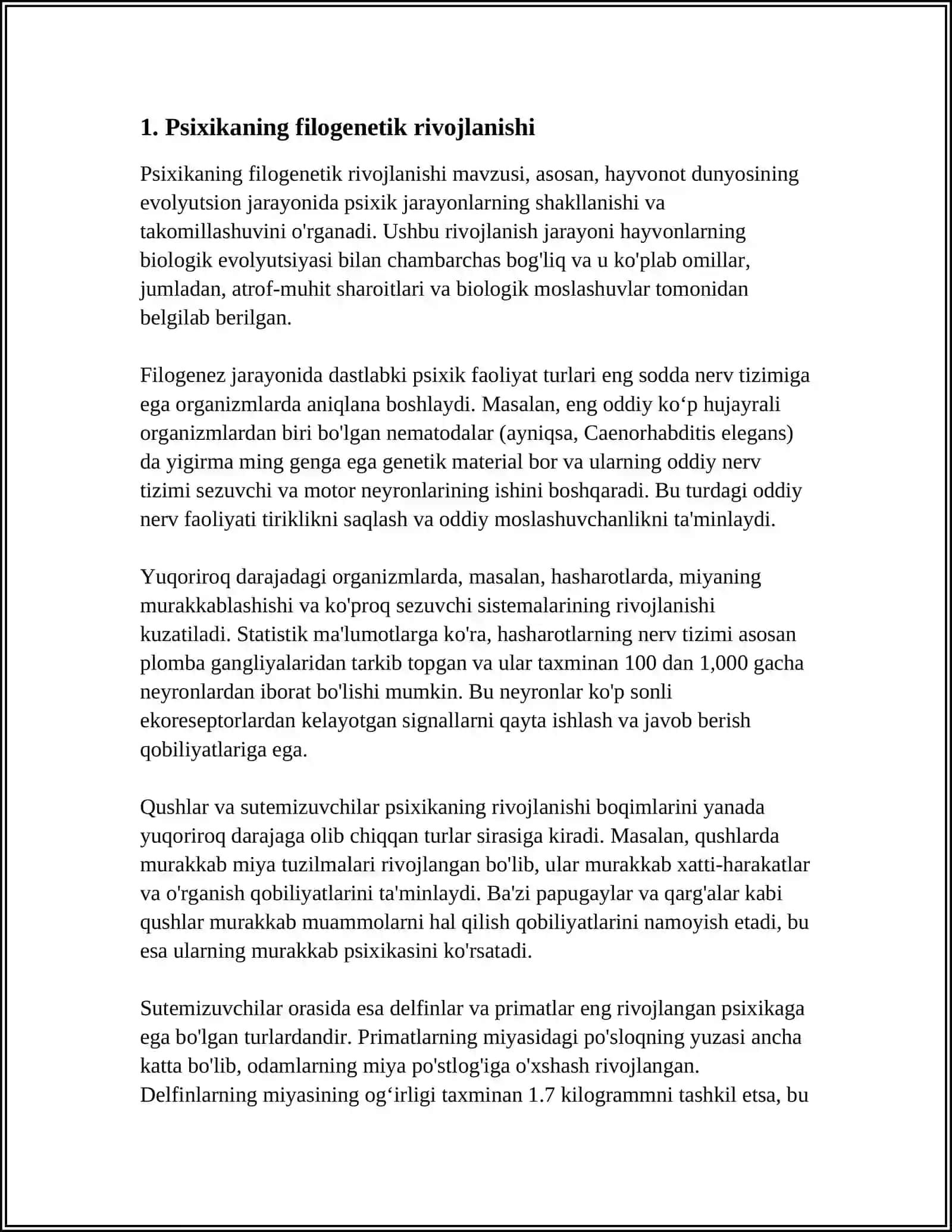 PSIXIKANING FILOGENETIK TARAQQIYOTI 4