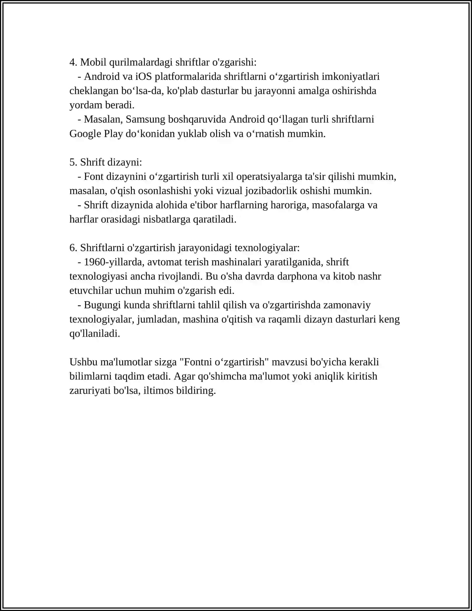 EXCEL DASTURIDA KATAKCHALAR FORMATLASHINI ÕZGARTIRISH 4