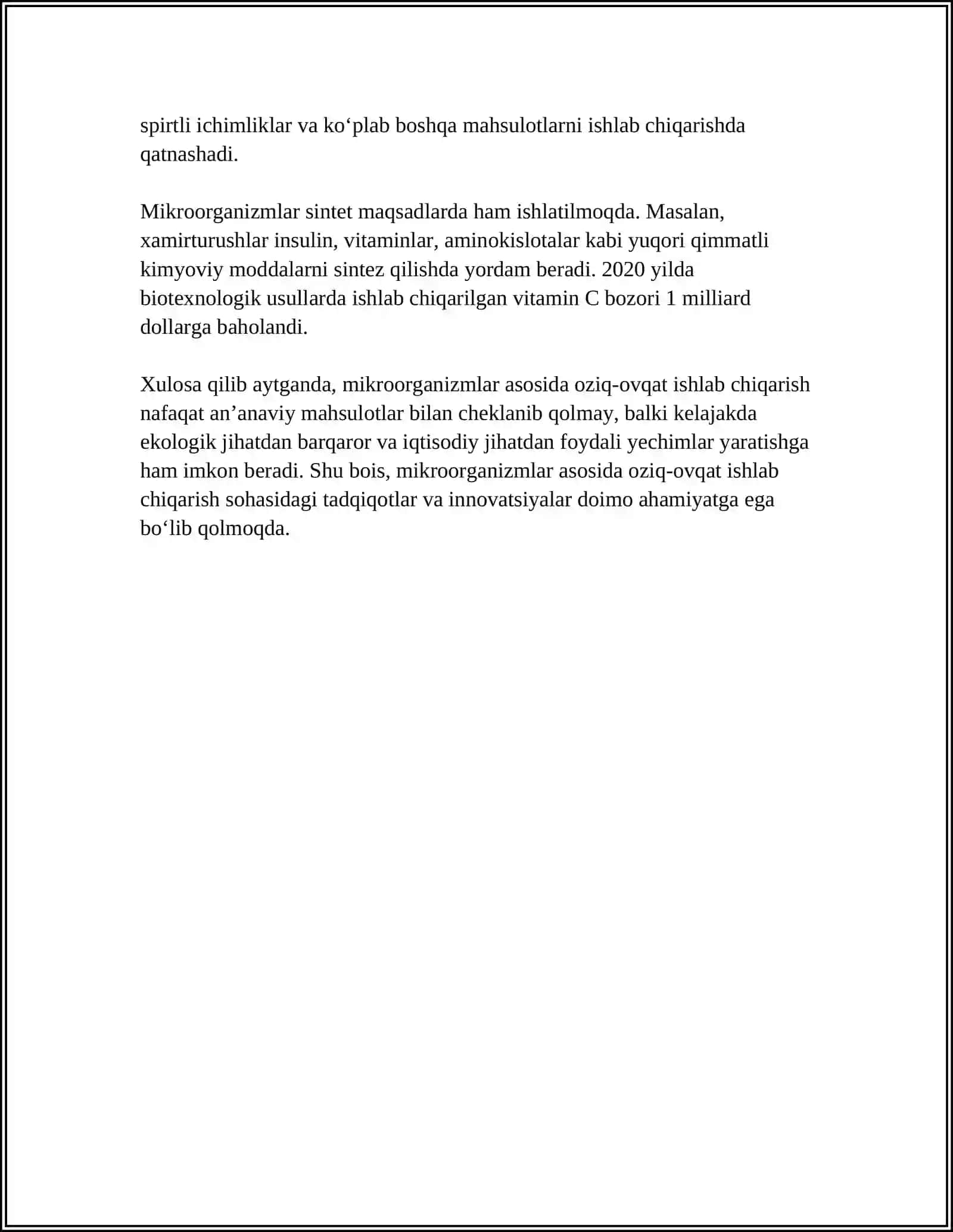 MIKROORGANIZMLAR ASOSIDAGI TEXNOLOGIYALAR 4