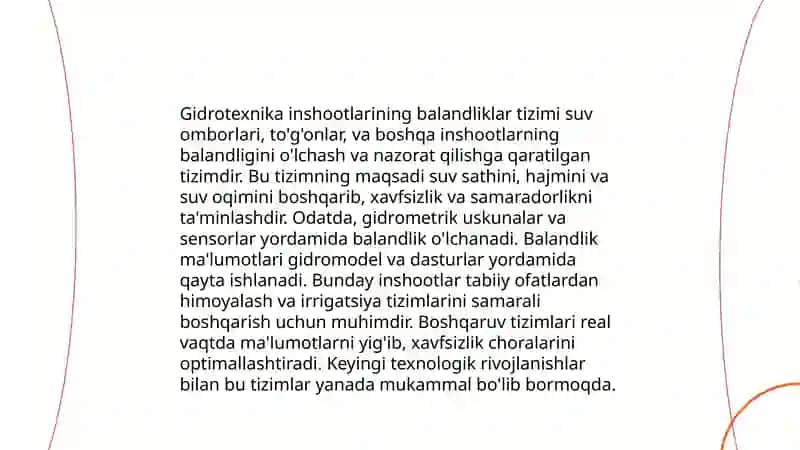 Yirik gidrotexnika inshootlarining qurushda qo'llaniladigan koordinatalar va balandliklar tizimi 4