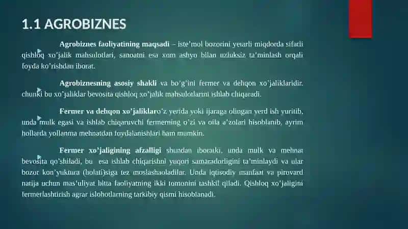 FERMER XO`JALIKLARI FAOLIYATI IQTISODIY ASOSLARI VA UNI TAKOMILLASHTIRISH YO`LLARI 4