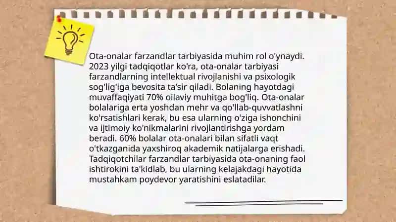 Oilaviy tarbiyaning mazmun mohiyati. Kundalik va maishiy odatlar. 4