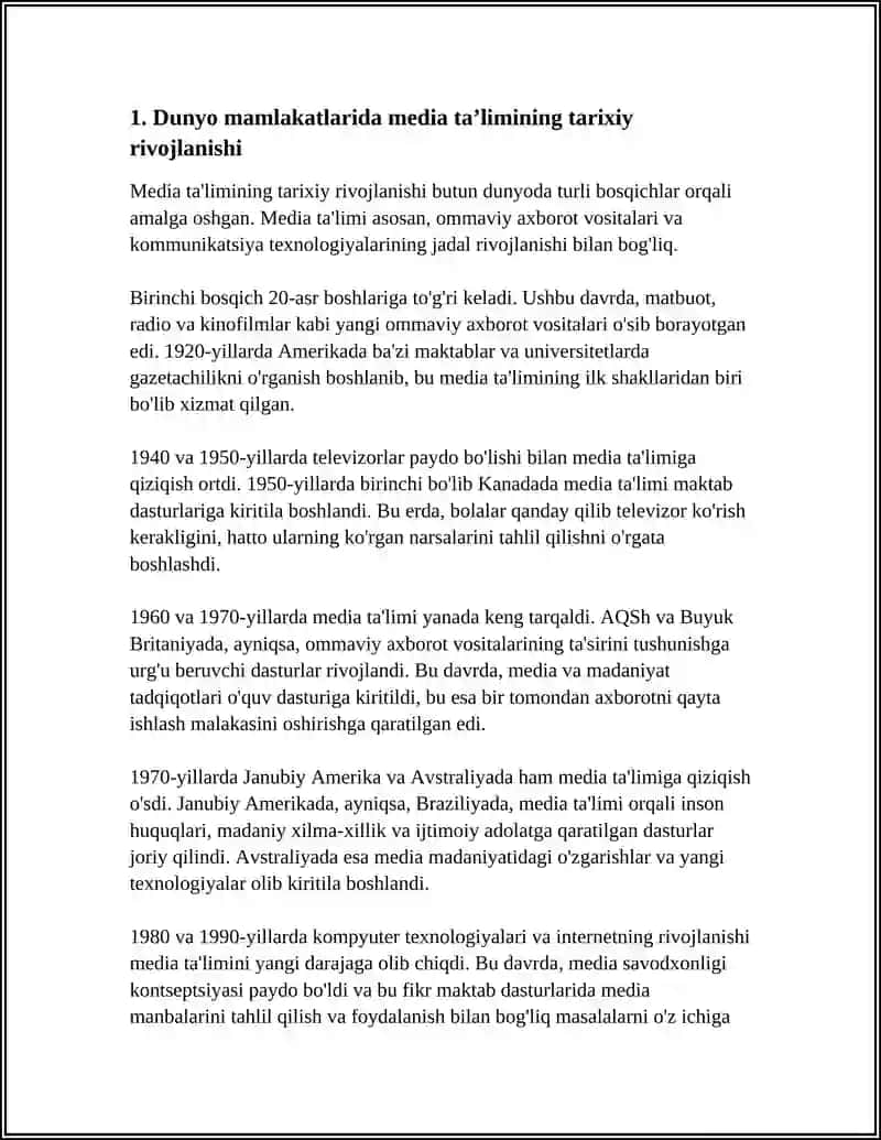 DUNYO MAMLAKATLARIDA MEDIA TA’LIM TARAQQIYOTI 4