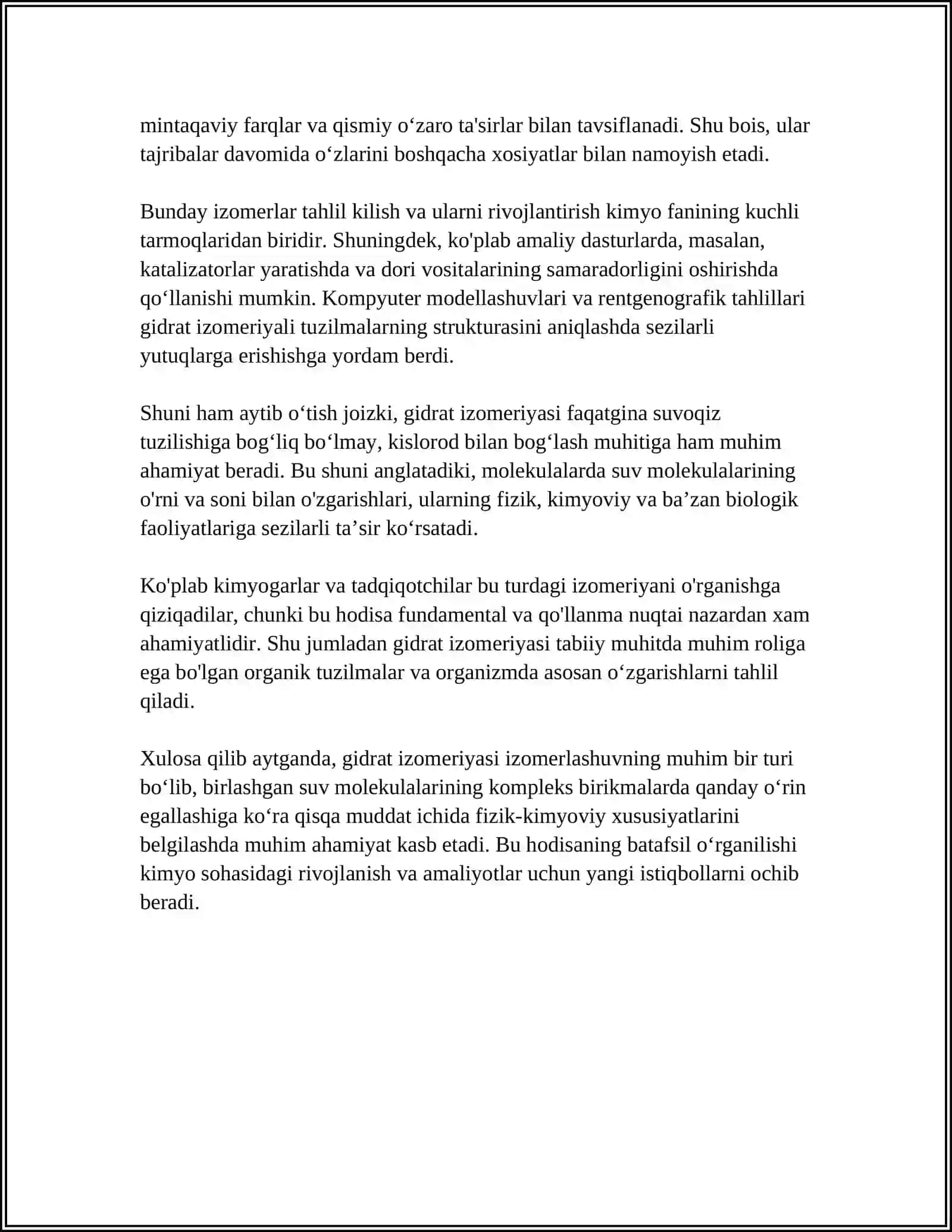 AKVA KOMPLEKSLARDA GIDRAT IZOMERIYASINI HOSIL QILISH 4
