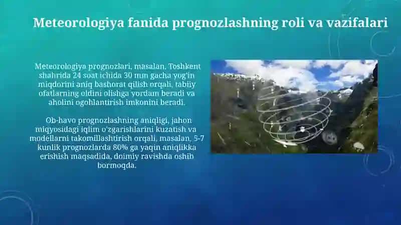 Metereologiya, gidrologiya, demografiya va iqtisodiyotda bashpratlarning o‘rni va vazifalari 4