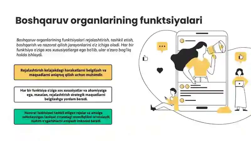 Boshqaruv organlarining asosiy vazifalari va funktsiyalari 4