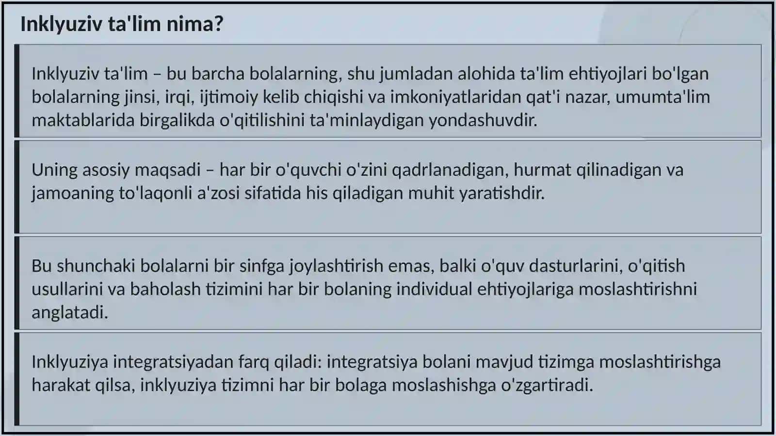 CHET ELDA ALOHIDA TA’LIM EHTIYOJLARI BO‘LGAN BOLALARNING INKLYUZIV TA’LIMI 4