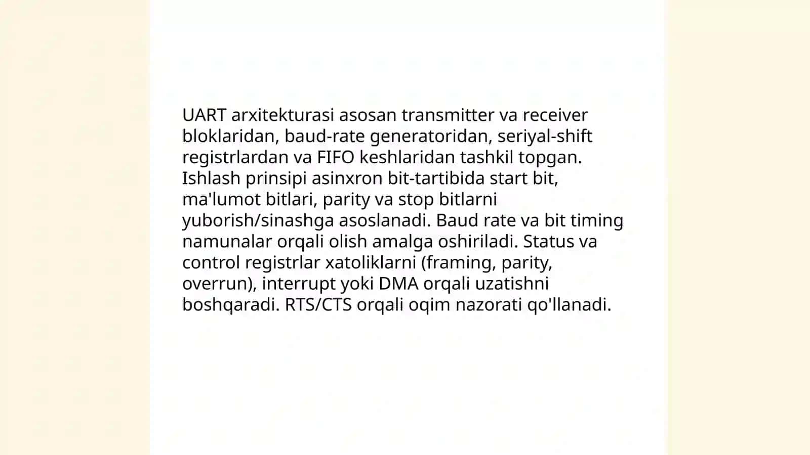 Muhandislik dasturi "SERIAL"FUNKSIYASI VA SERIAL PORT HAQIDA TUSHUNCHA 4