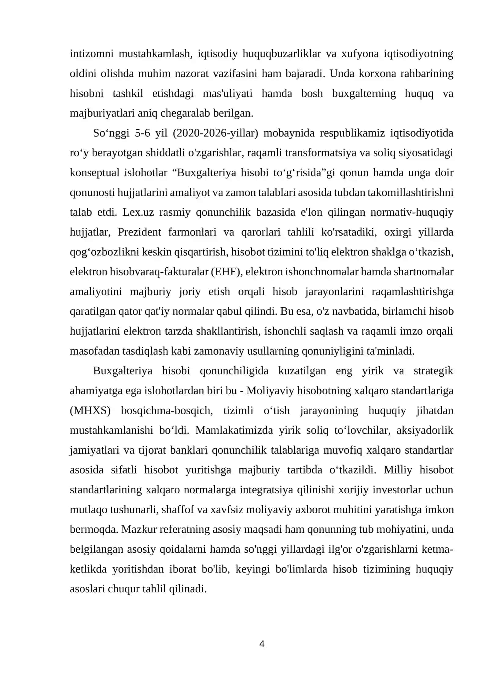 O'zbekiston Respublikasining Buxgalteriya hisobi to'g'risidagi qonuni 4