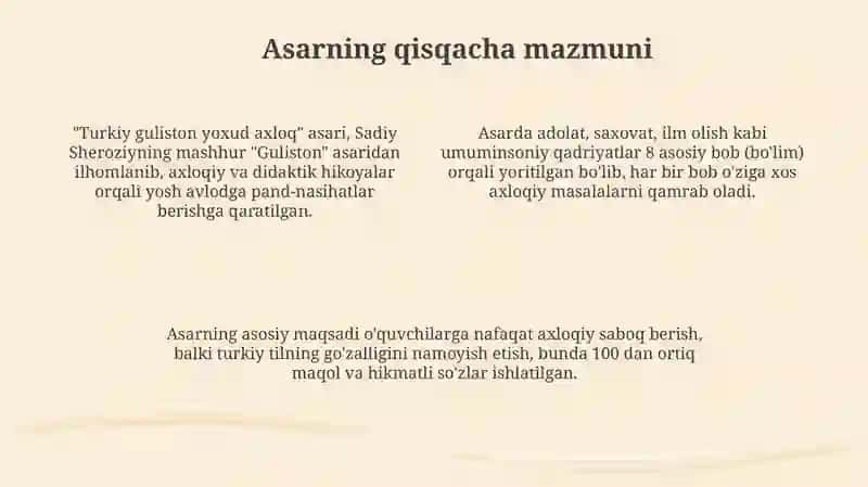 "Turkiy guliston yoxud axloq" asar tilida nutqiy akt tahlili 4