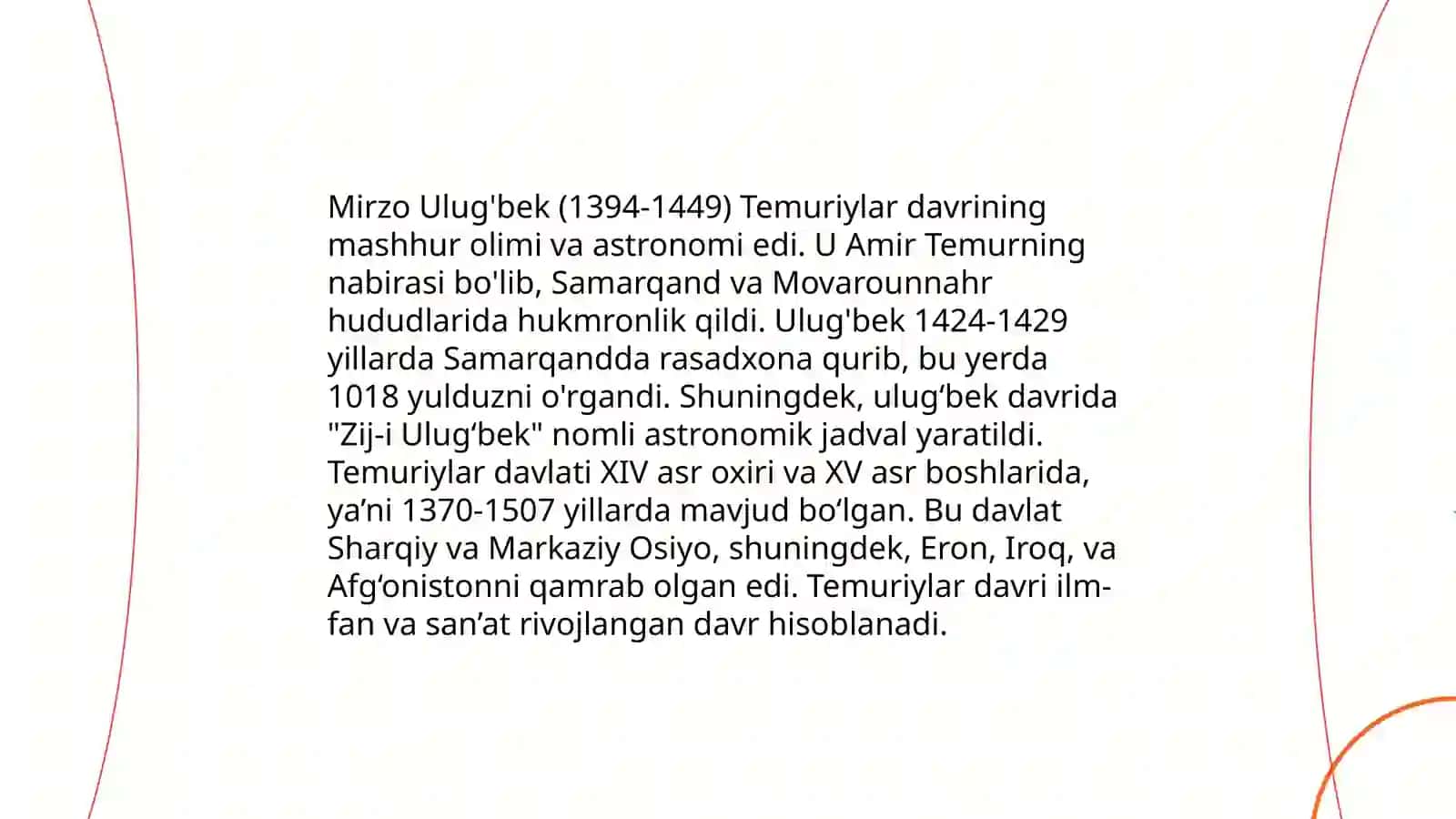 Mirzo Ulug'bek - davlat arbobi va buyuk olim 4