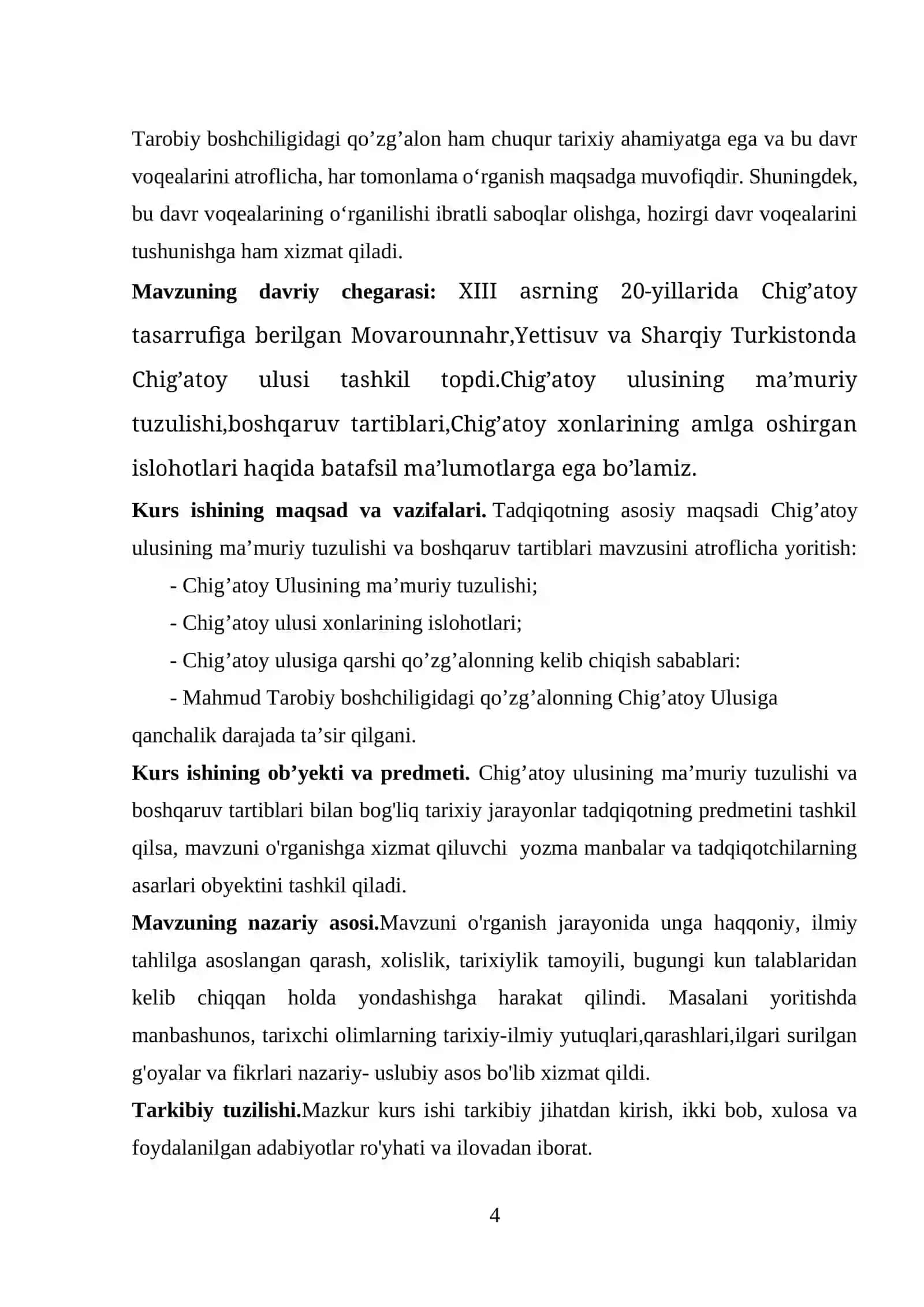 Chig’atoy ulusi-ma’muriy tuzulishi va boshqaruv tartiblari 4