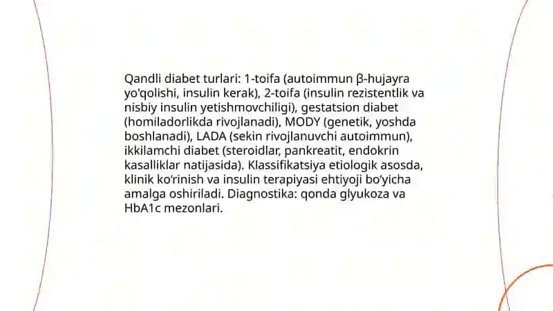 Umumiy metabolik kasalliklar. Ateroskleroz, diabet, podagra 4