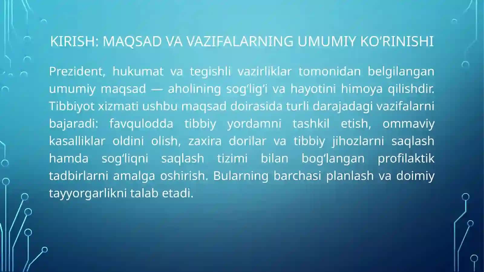 Fuqaro muhofazasi tibbiyot xizmati vazifasi tashkiliy tamoyillar 4