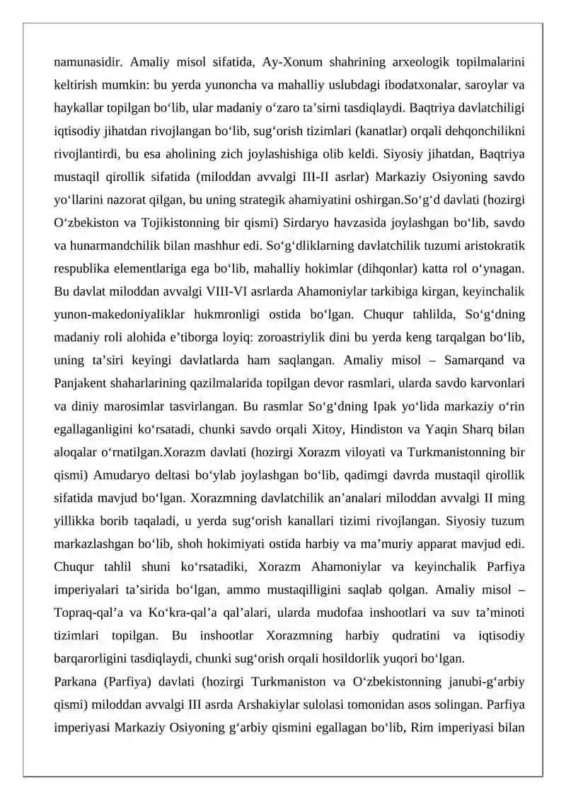 O‘zbek davlatchiligining tarixiy bosqichlari (O‘zbekiston hududidagi davlatlar tarixi misolida) 4