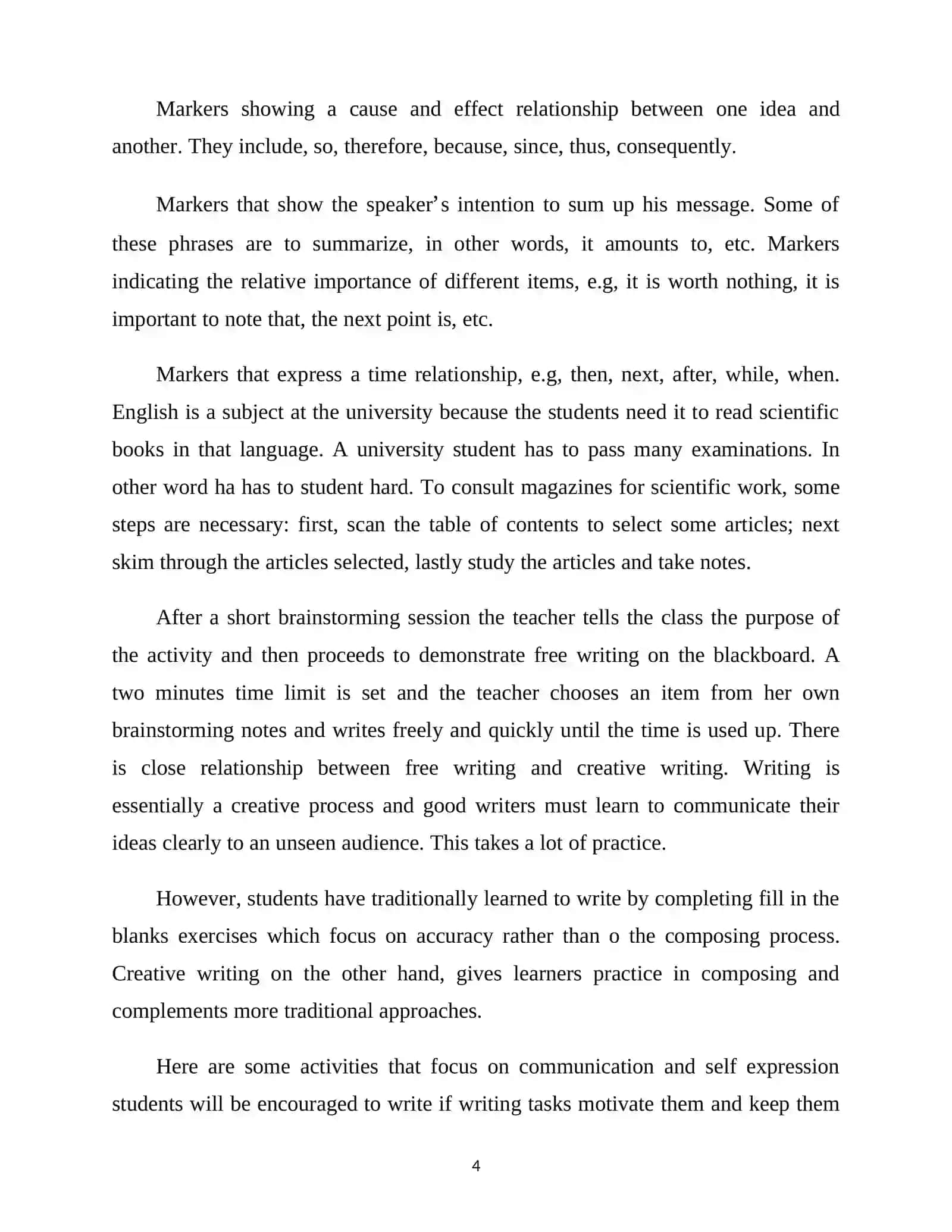 COURSE WORK TOPIC: TEACHING WRITING ON THE TOPIC COUNTRIES FOR THE INTERMEDIATE LEVEL PUPILS 4
