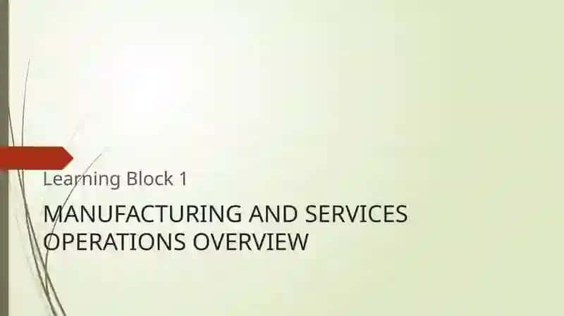 Manufacturing and Service Course 4