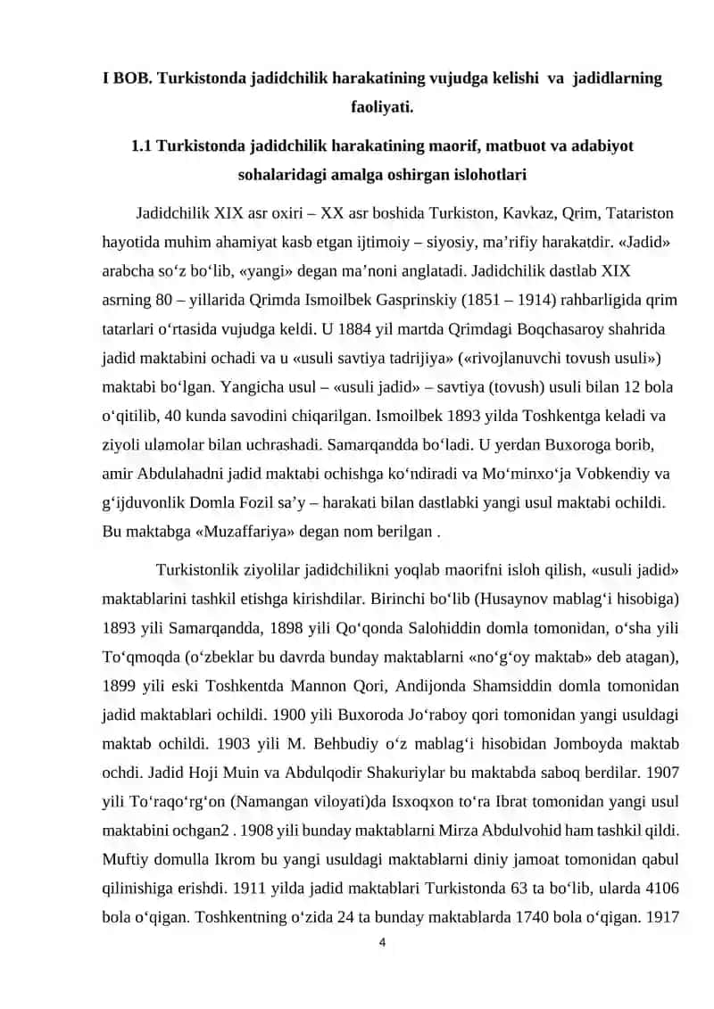 Turkistonda jadidlarning harakatining taraqqiyparvarlik faoliyati 4