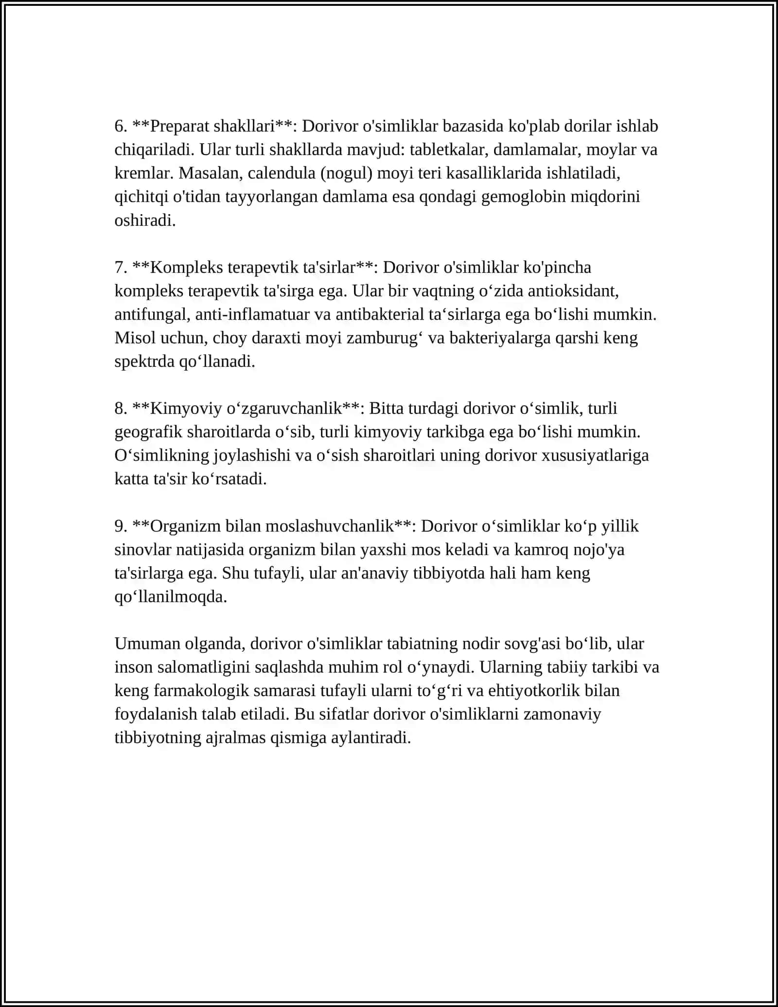 DORIVOR OSIMLIKLAR YETISHTIRISH VA QAYTA ISHLASH 4