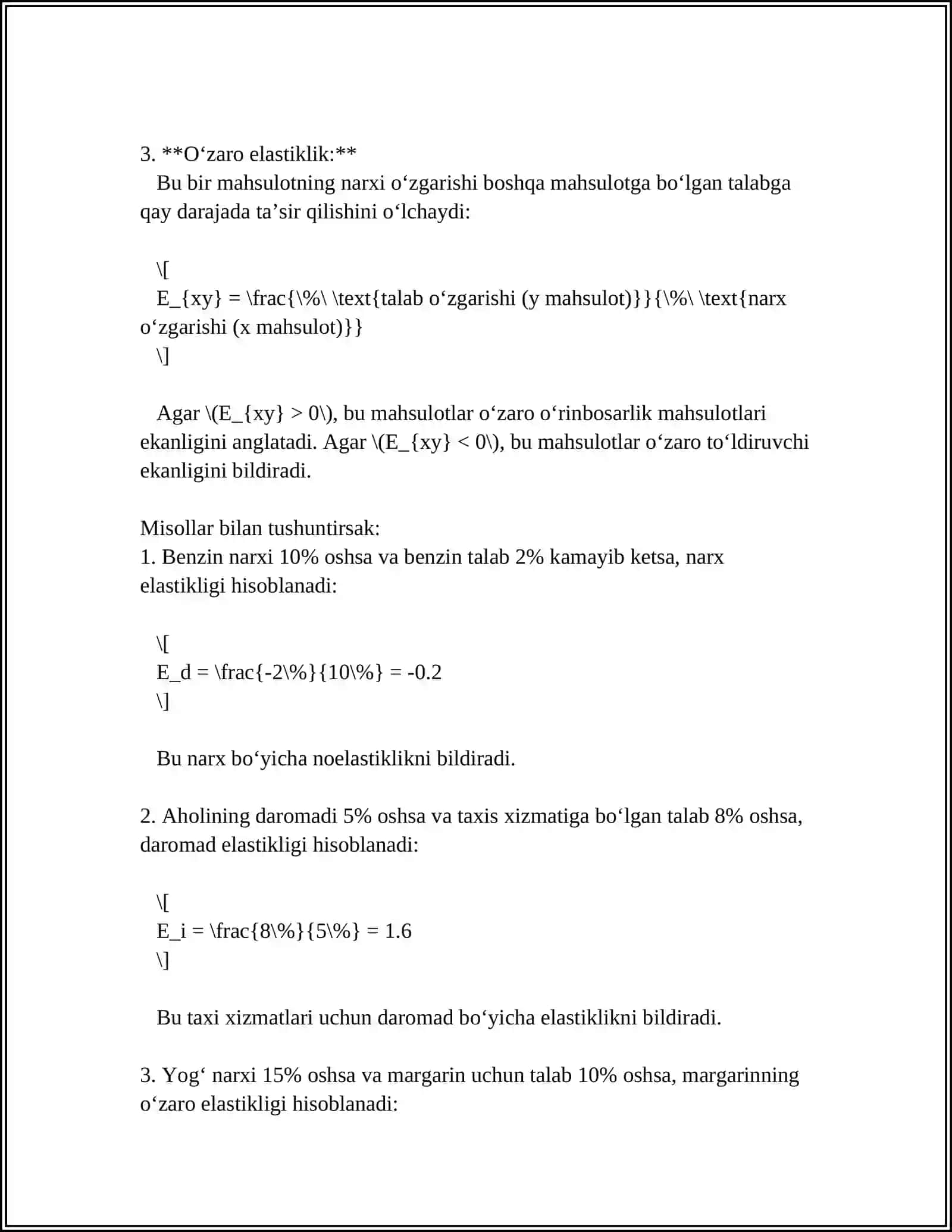 TALAB VA TAKLIFNING ELASTIKLIGI 4