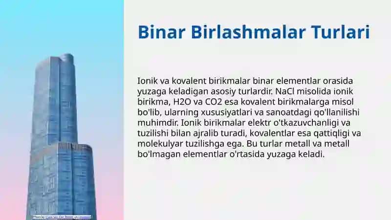 Guruh elementlaring binar birikmalar va sanoatdagi ahamiyati 4