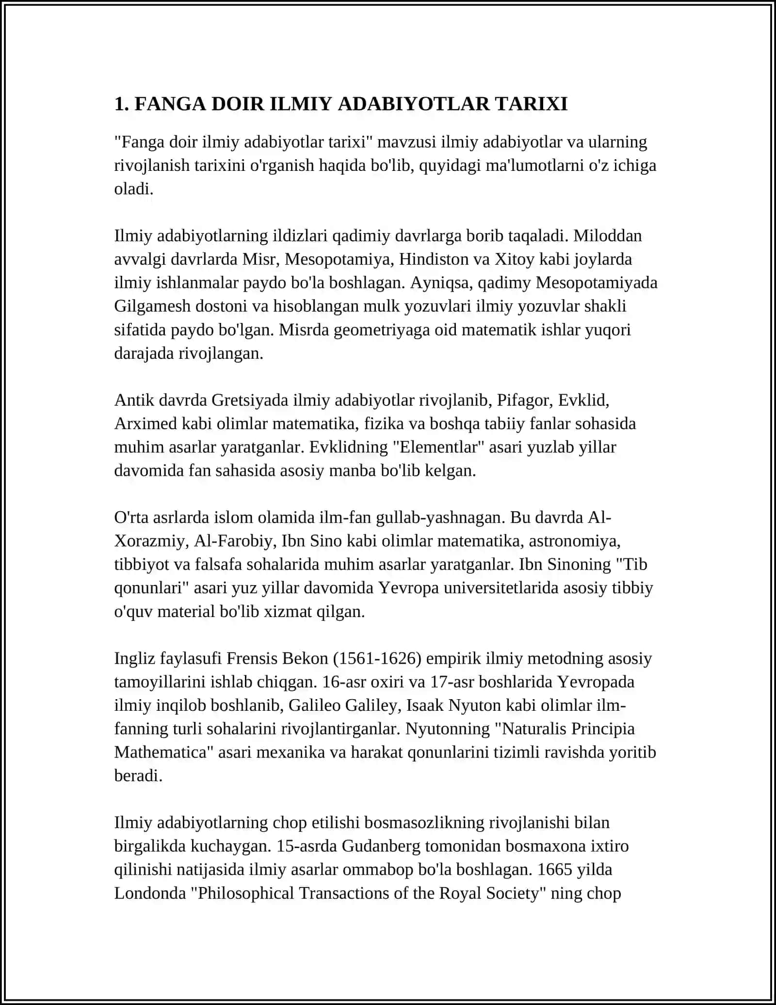 FANGA DOIR ILMIY ADABIYOTLARNI ÕRGANISH 4
