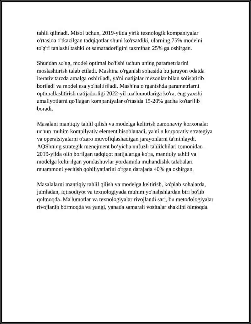 AMALIY MASALALARNI MANTIQIY YÒL BILAN YECHISH 4