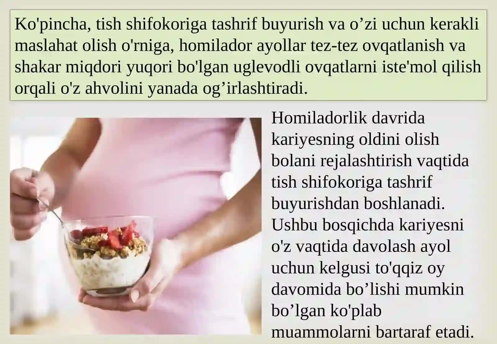 Homiladorlik davrida kariyesning individual profilaktikasi. 4