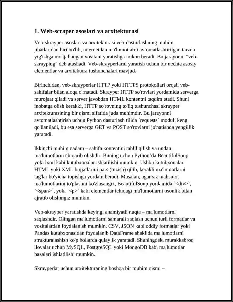 PYTHON’DA WEB-SCRAPER YARATISH VA UNI TARMOQ TRAFIGINI TAHLIL QILISH 4