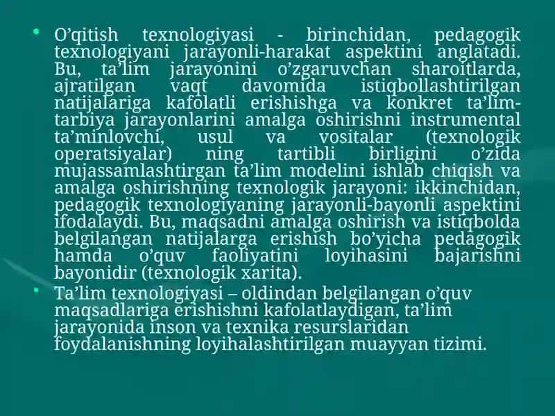 Pedagogik texnologiya va texnologiya 4