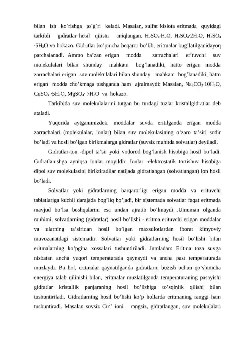 ERITMALAR. ERITMALAR KONSENTRATSIYASINI IFODLASH USULLARI 4