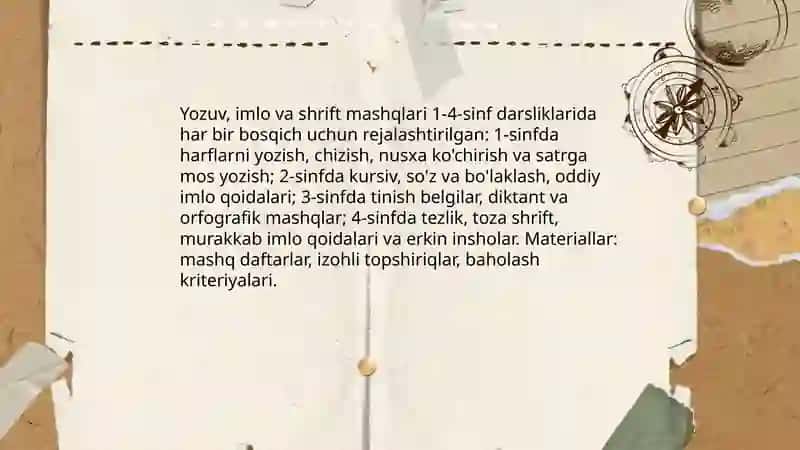 Boshlanĝich sinf 1-4- sinf darsliklari mazmuni 4