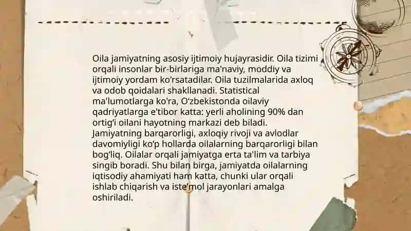 Oila ijtimoiy jamiyatning bir bo'lagi ekanligi 4