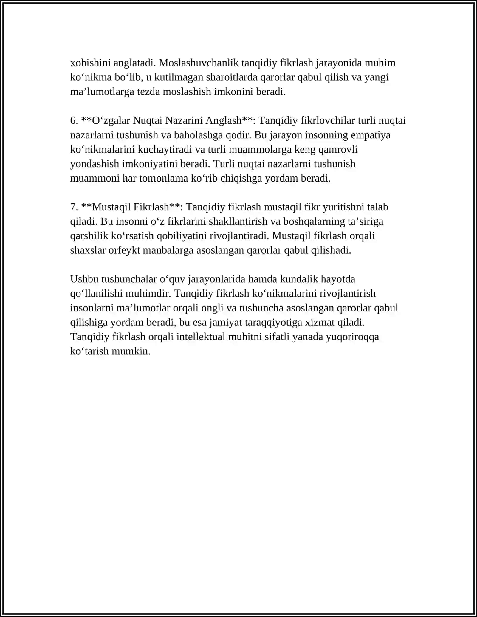 TADQIQOT KOʻNIKMALARI VA TANQIDIY FIKRLASHDA SHAXSLARARO MUNOSABATLAR 4